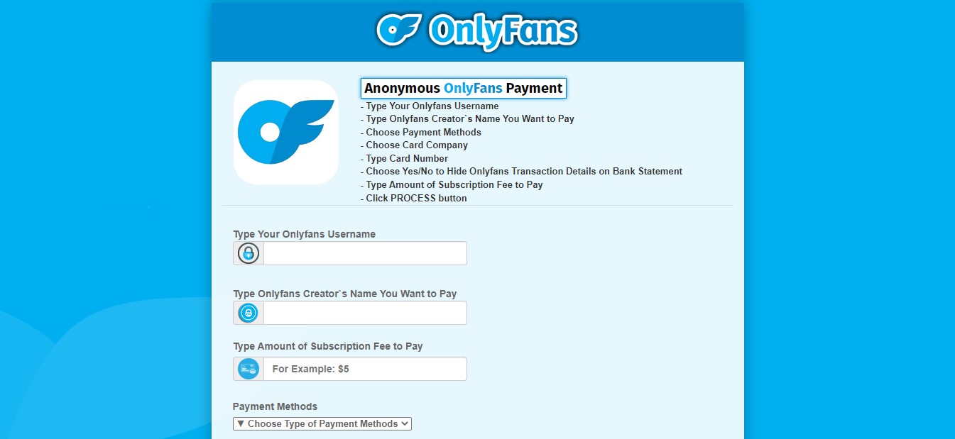 Solve to hide OnlyFans payment transaction details from bank credit card statement | Looking For